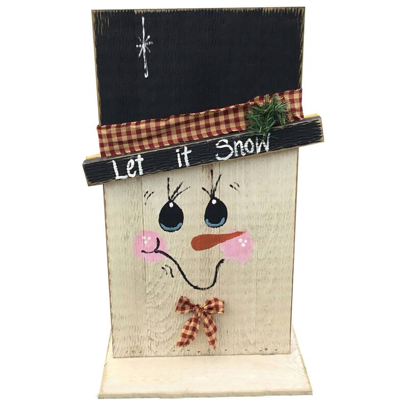 Two-Sided Scarcrow and Jolly Snowman Decoration - Small