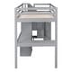 preview thumbnail 12 of 31, Durable Twin Size Wooden Loft Kids Bed with L-Shaped Desk and Drawers,Cabinet and Storage Staircase