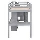 preview thumbnail 12 of 31, Twin Size Loft Bed with L-Shaped Desk, Storage Drawers, Cabinet, and Staircase, Space-Saving Design, Grey