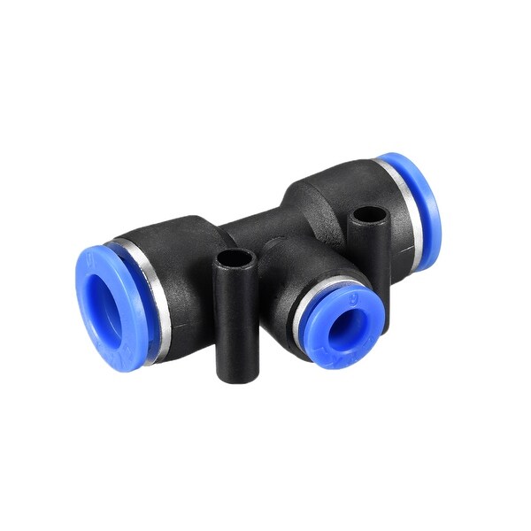 4pcs Push to Connect Fittings T Type 25/64¡° -15/64¡± od Tube Fittings Blue
