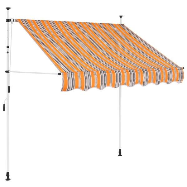 Shop Vidaxl Manual Retractable Awning 59 Yellow And Blue Stripes