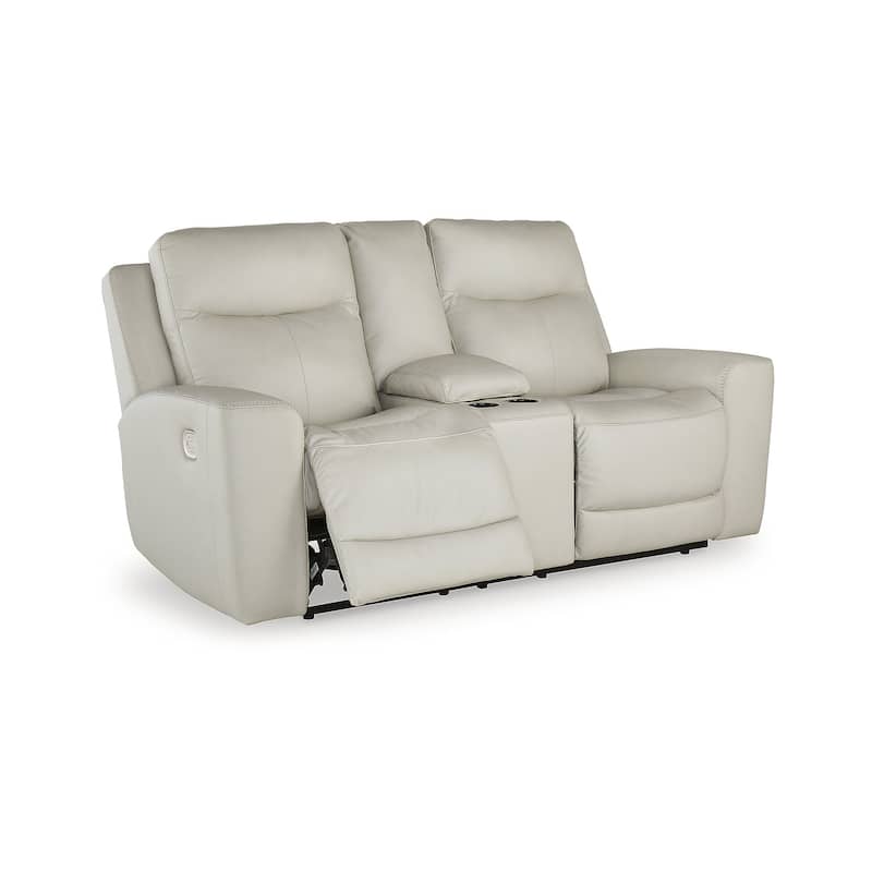 Signature Design by Ashley Mindanao Coconut Power Reclining Loveseat with Console - 79"W x 42"D x 43"H