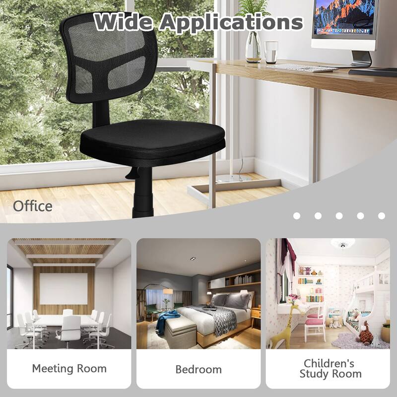 Costway Armless Office Chair Adjustable Swivel Computer Mesh Desk - See details