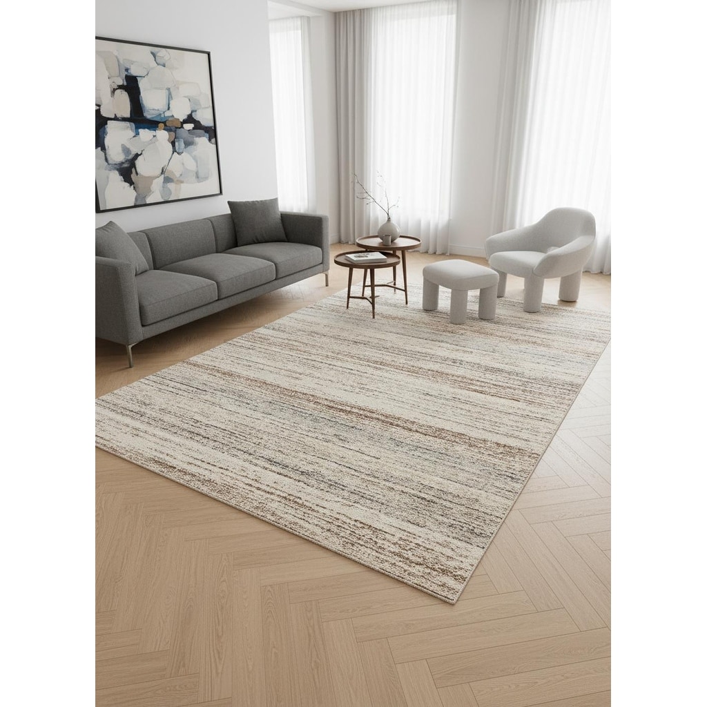 HomeRoots Abstract Modern Rectangle Area Rug - 5' X 8'