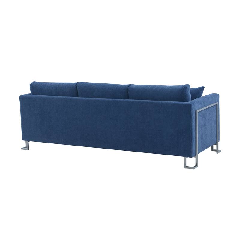Heritage Fabric Sofa with Brushed Stainless Steel Legs