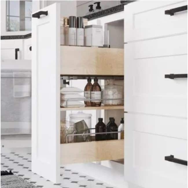 Hardware Resources 8" Wide Vanity Cabinet Pull Out Filler with Soft