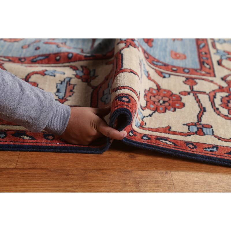 Red Heriz Serapi Turkish Oriental Wool Area Rug Hand-knotted Carpet - 9'9" x 13'0"