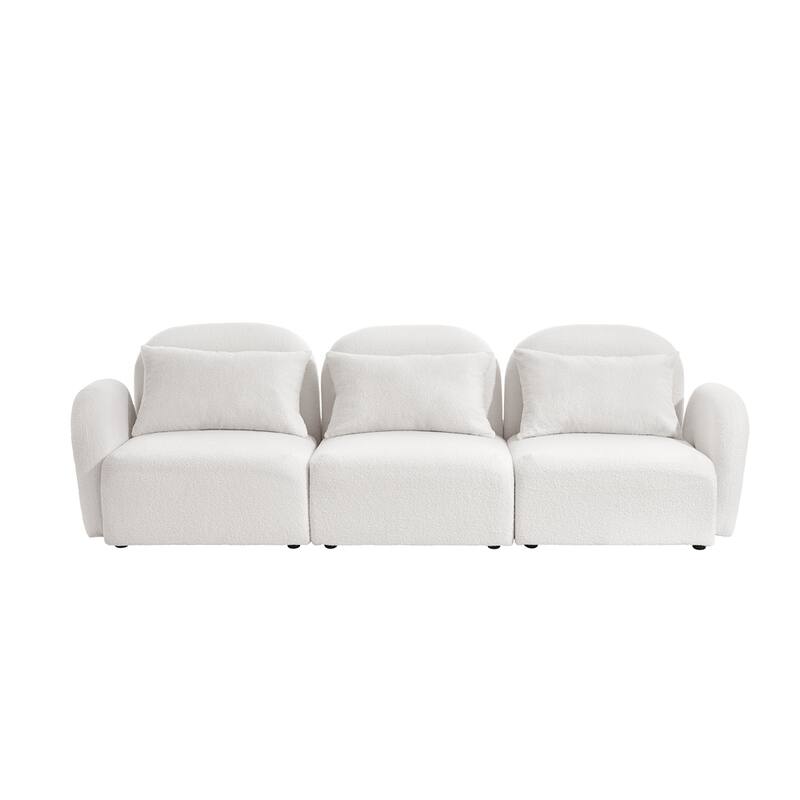 Living Room Furniture Three Seat Lazy Sofa Teddy Fabric