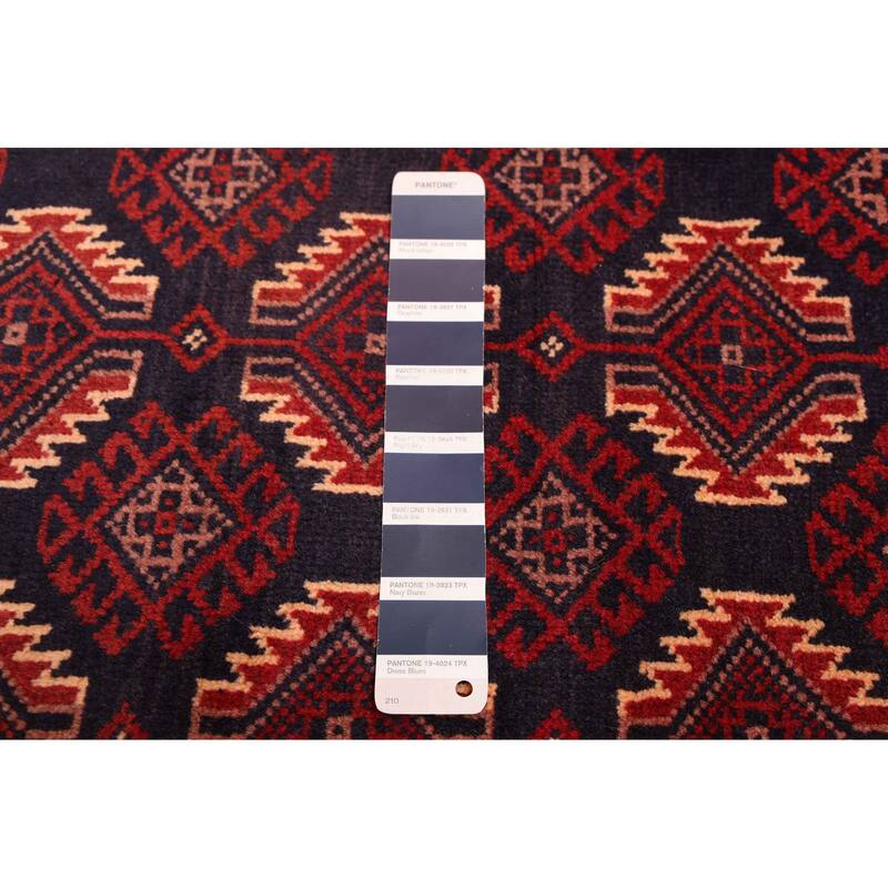 ECARPETGALLERY Hand-knotted Teimani Dark Navy, Red Wool Rug - 3'8 x 6'3