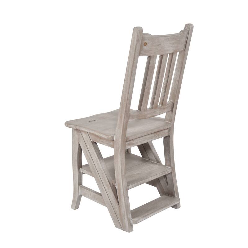 Mystique Gray Library Chair Stepladder