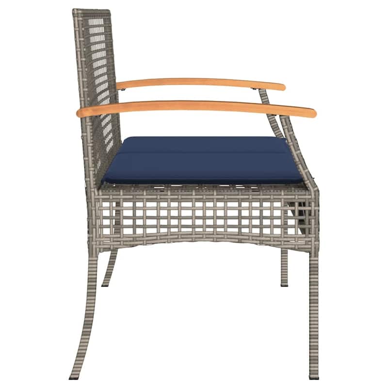 vidaXL Garden Bench Grey, Brown, Navy Blue - 22.4 x 42.5 x 33.5