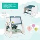 preview thumbnail 17 of 29, 3-In-1 Double Sided Magnetic Dry-Erase Board with Stool and Flipped Writing Desktop - 22" x 21.5" x 25"