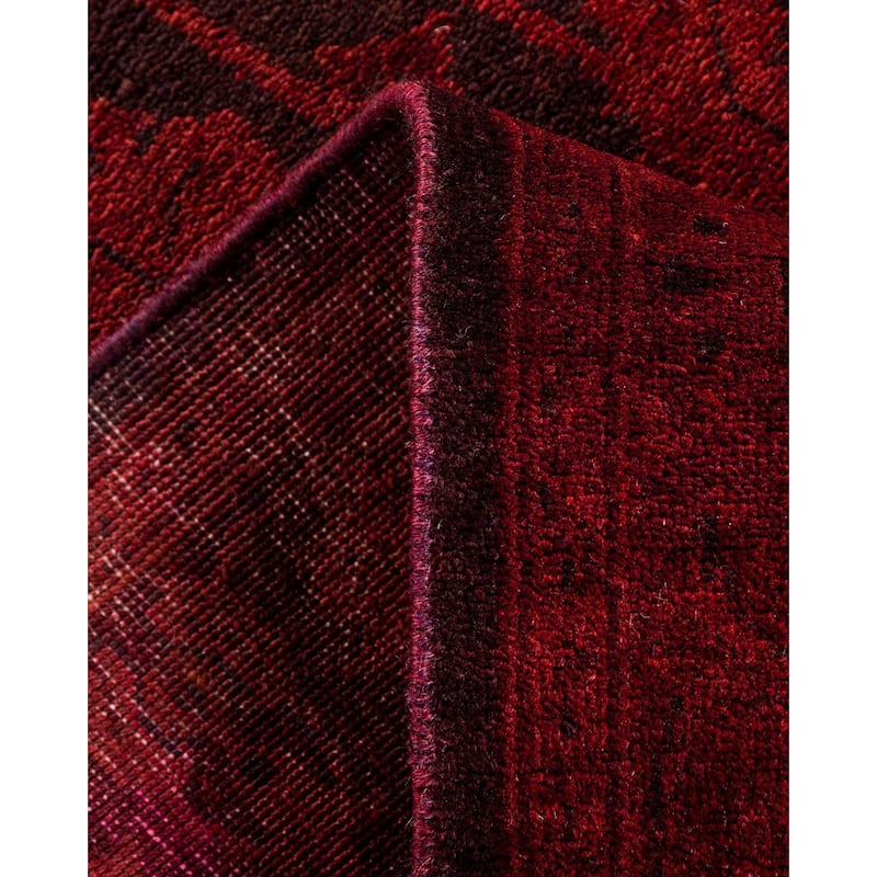 Overton Hand Knotted Wool Vintage Inspired Modern Contemporary Overdyed Brown Runner Rug - 2' 7" x 16' 4"