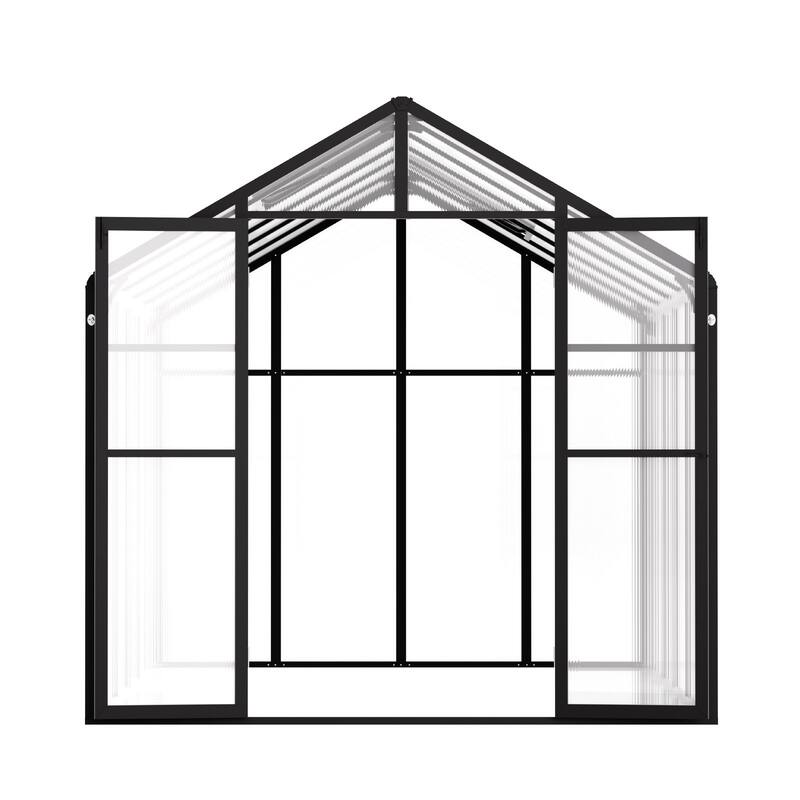 8 x 12 FT Garden Greenhouse with Adjustable Roof Vents and Thick Aluminum Frame and PC Panels
