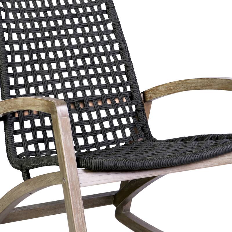 Sequoia Rope & Solid Eucalyptus Wood Indoor / Outdoor Rocking Chair