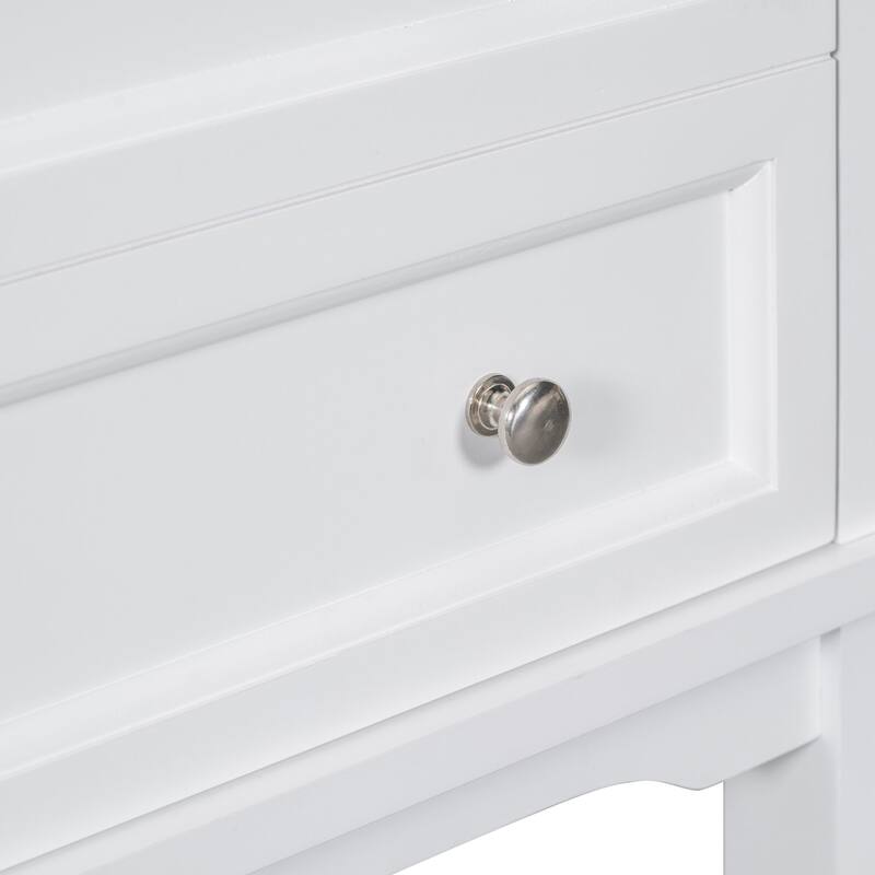 24 Inch MDF Freestanding Bathroom Vanity Set in White Integrated Ceramic Sink - 24" x 32" in.