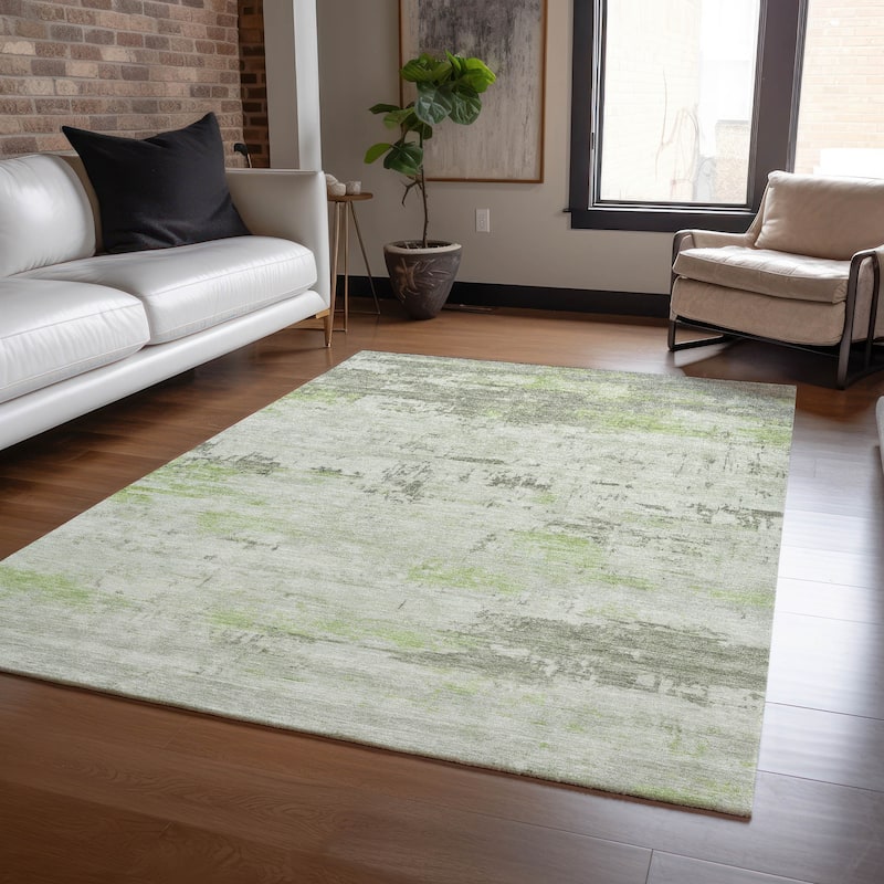 Machine Washable Indoor/Outdoor Abstract Allure Chantille Rug
