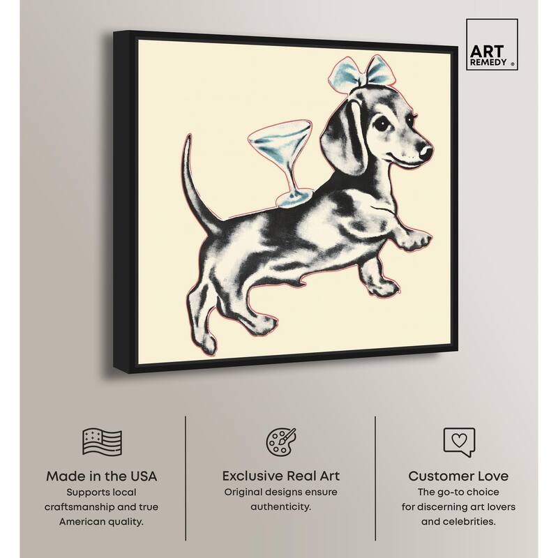 Martini Pup II Canvas by Art Remedy