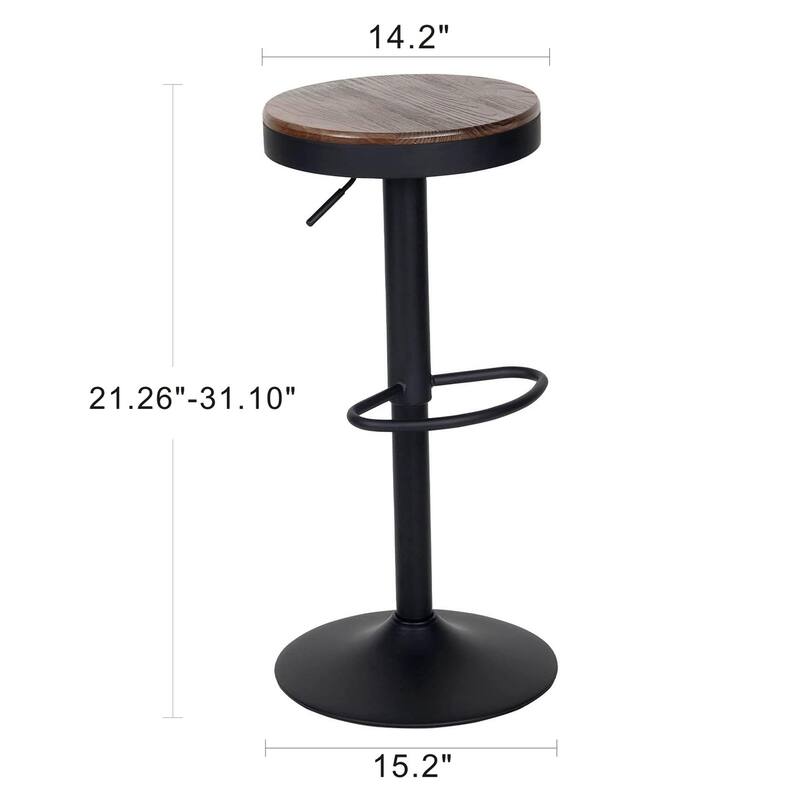 Bar Stools set of 2, Swivel Bar Chairs with Footrest for Kitchen Island