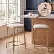 preview thumbnail 2 of 13, Bower Home Modern Gold Backless Upholstered Counter Stool (Set of 2)