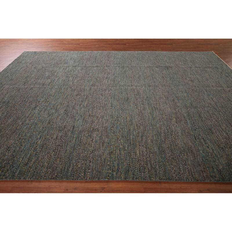 Contemporary Gabbeh Indian Area Rug Hand-Knotted Wool Carpet - 9'0" X 12'2"