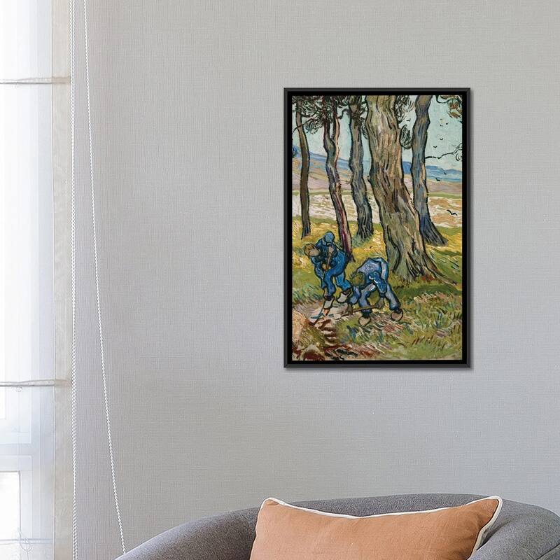 iCanvas "The Diggers, 1889" by Vincent van Gogh Framed Canvas Print