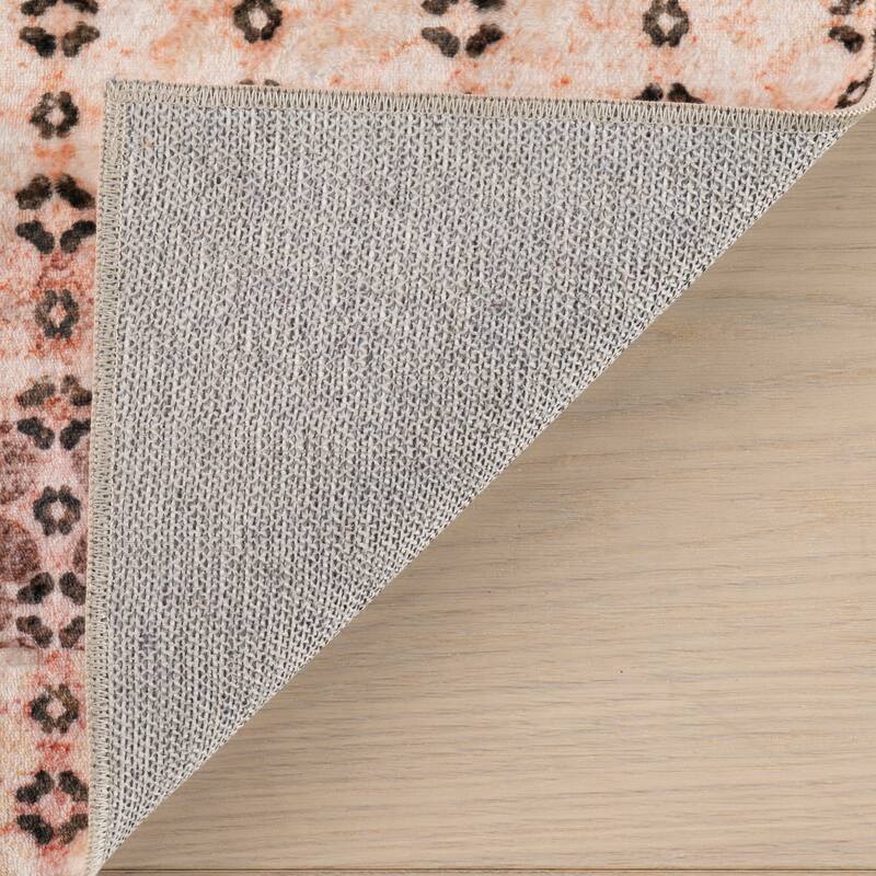 Padma Lakshmi Feline Dotted Stripe Washable Area Rug