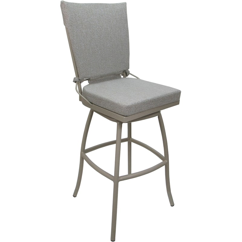 Outdoor Bar Stool Counter 26" 30" Extra Tall 34" - Jamey without Arms - White Linen - Beige - Counter Height