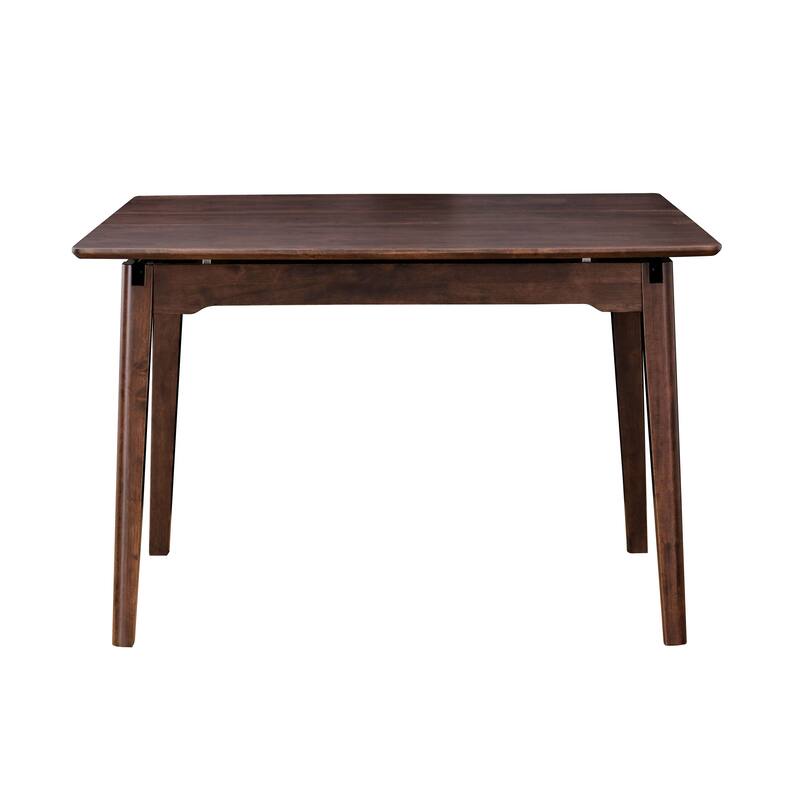 Furniture of America Abigail VIII Mid-Century Modern Rich Walnut Extendable Self-Storing 53-inch Counter Height Dining Table