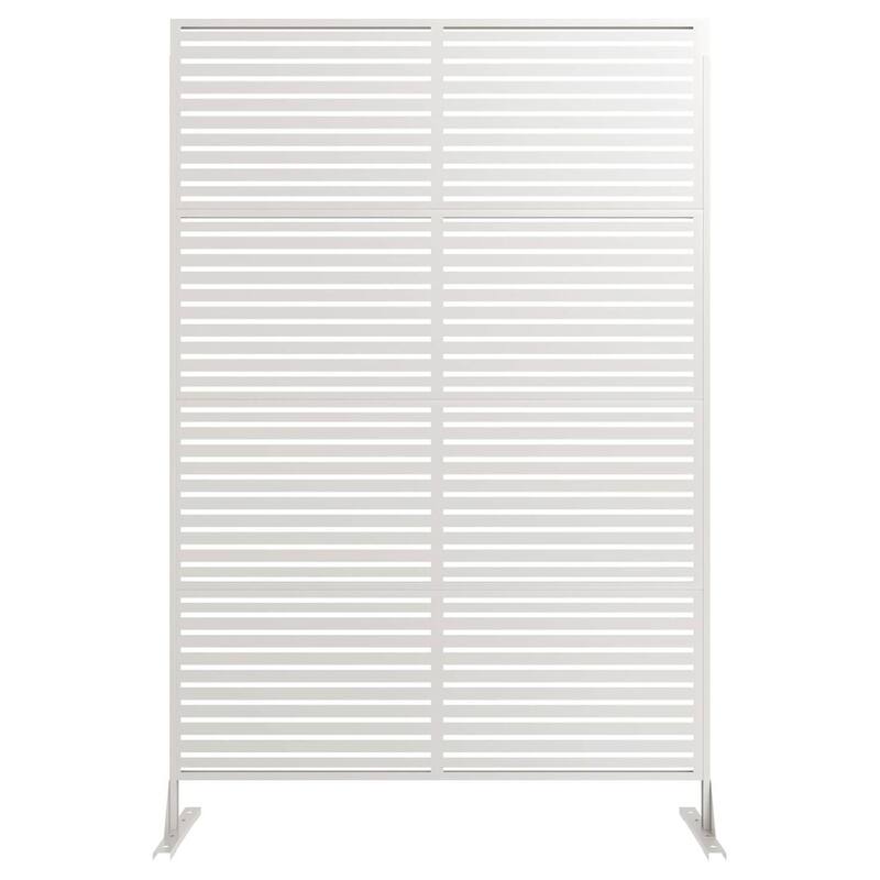 72 in Freestanding Decorative Metal Garden Fence, Privacy Screen Panel, 1 PC - White