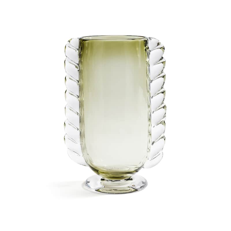 Vintage Braided Glass Vase - Green