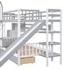 preview thumbnail 17 of 32, Castle Style Bunk Bed with 2 Drawers 3 Shelves and Slide