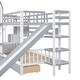 preview thumbnail 7 of 32, Playhouse Inspired Twin-Over-Twin Castle Style Bunk Bed with 2 Drawers 3 Shelves and Slide