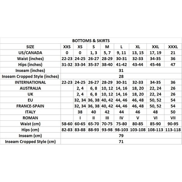size 3 womens jeans measurements