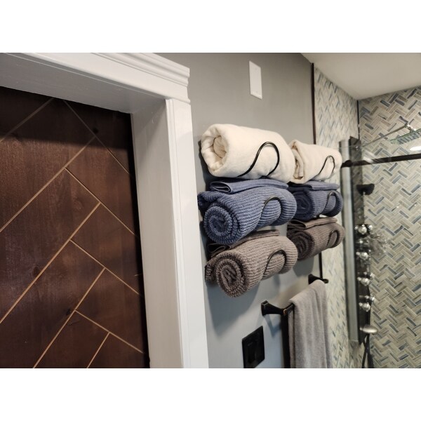 Wallniture Moduwine Wall Mount Towel Rack for Bathroom Wall Decor
