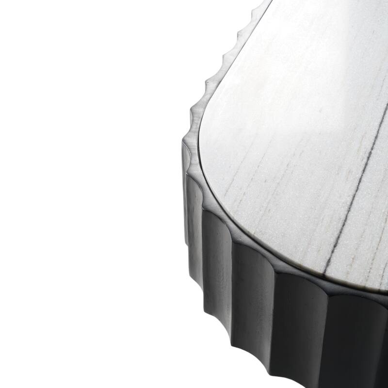 Marble Accent Table with Sleek Tapered Base Modern Minimalist Design