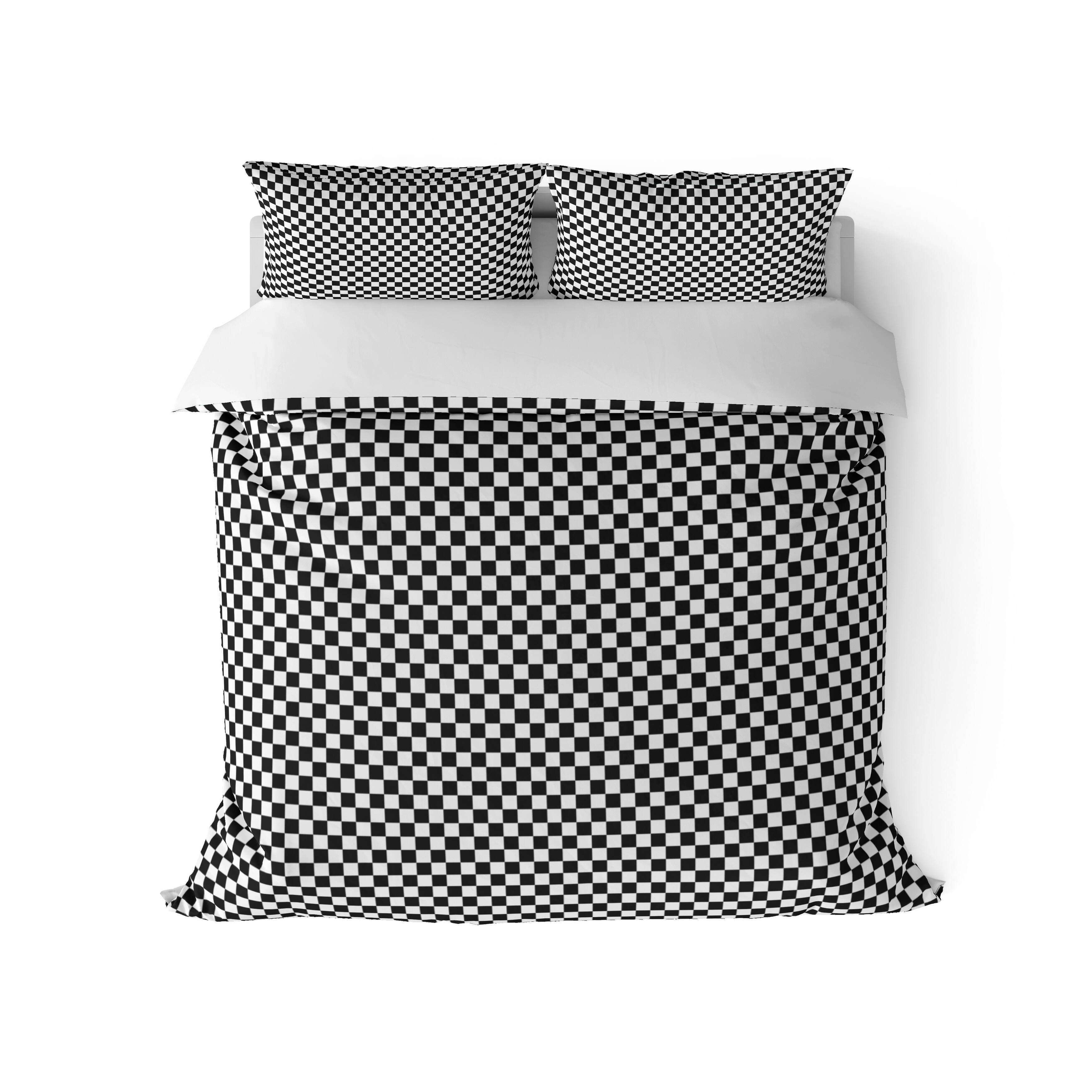 CHECKER BOARD BLACK & WHITE Duvet Cover By Kavka Designs Bed Bath
