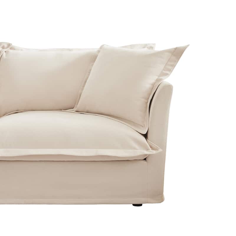 83.4" Chenille Modular 3-Seat Sofa with Removable Washable Covers, 300lb Capacity