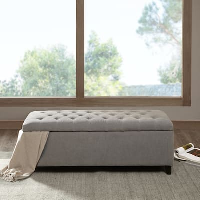Copper Grove Campbell Sasha Grey Tufted Top Storage Bench