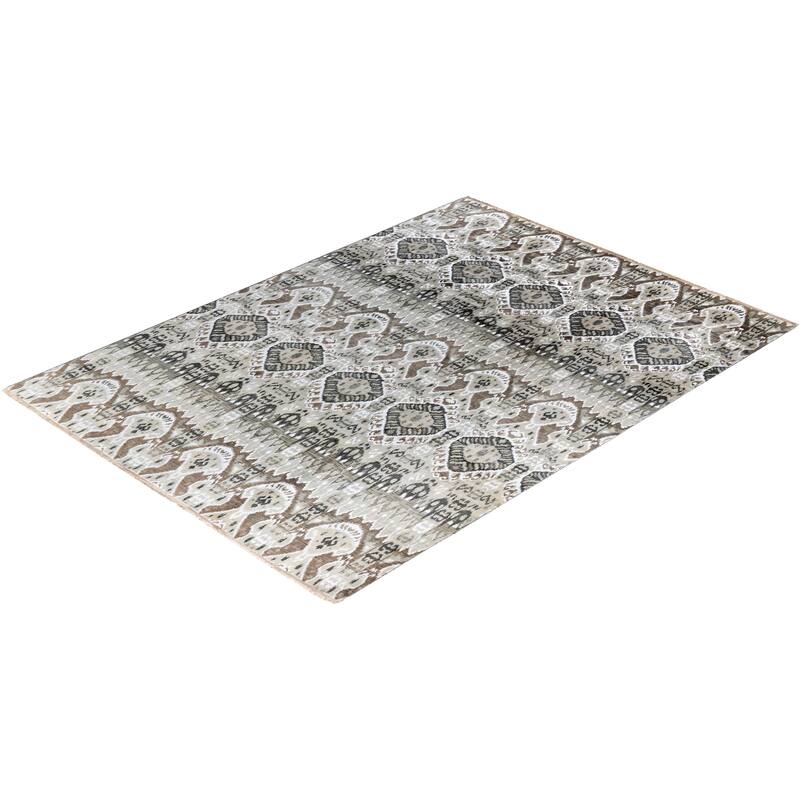 Ikat One-of-a-Kind Hand-Knotted Area Rug, Multicolor - 8' 10" x 12' 1"