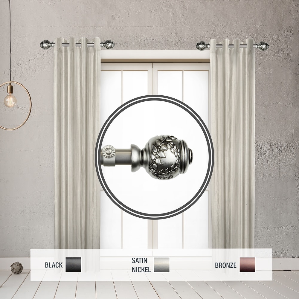 InStyleDesign Cascade 1" Side Curtain Rod 12-20 inch long (Set of 2) - 12 to 20 inches