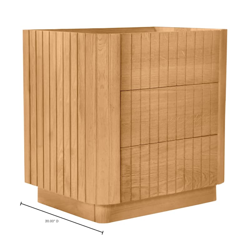 Aurelle Home Poete Solid Acacia Wood 3-Drawer Chest