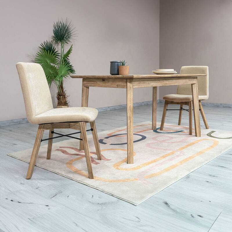 Stella Upholstered Acacia Dining Chair (Set of 2)