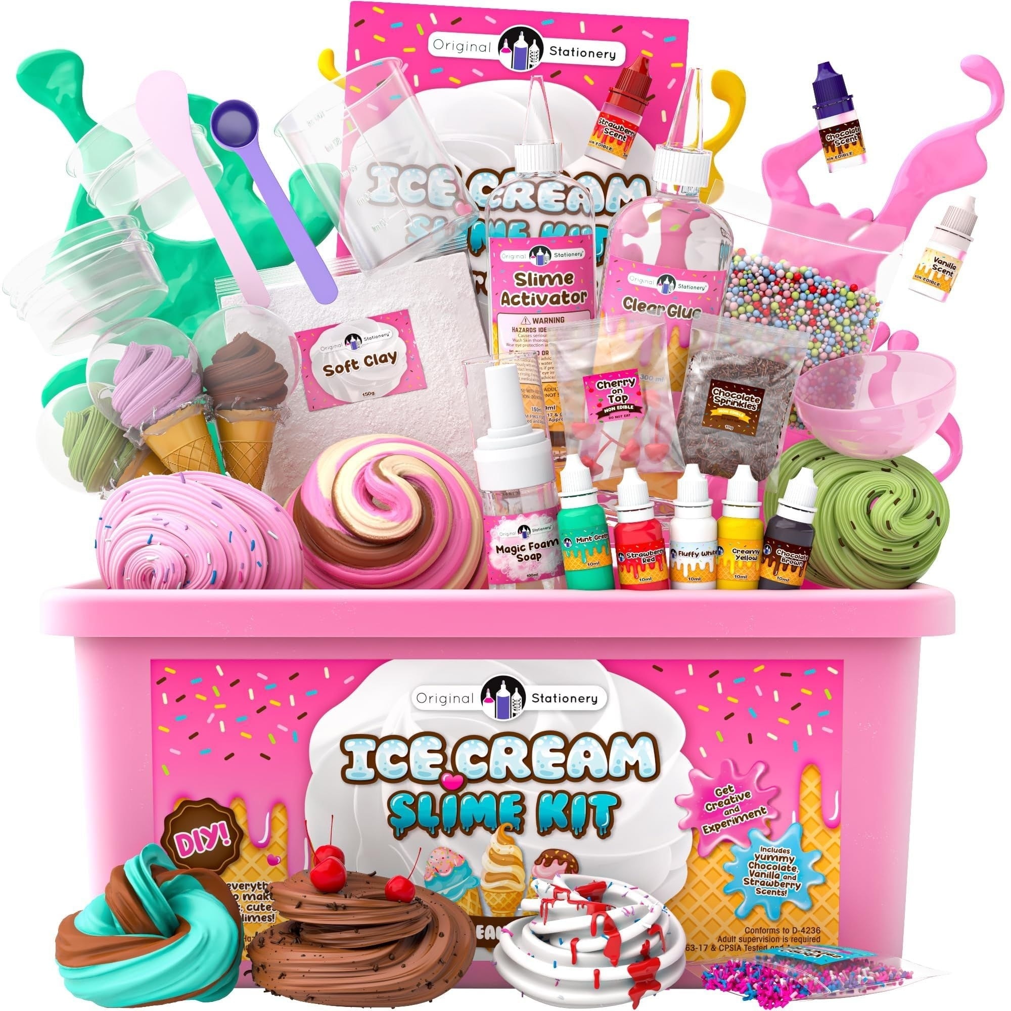 Original Stationery Ice Cream Slime Kit, Amazing Ice Cream Slime Making Kit