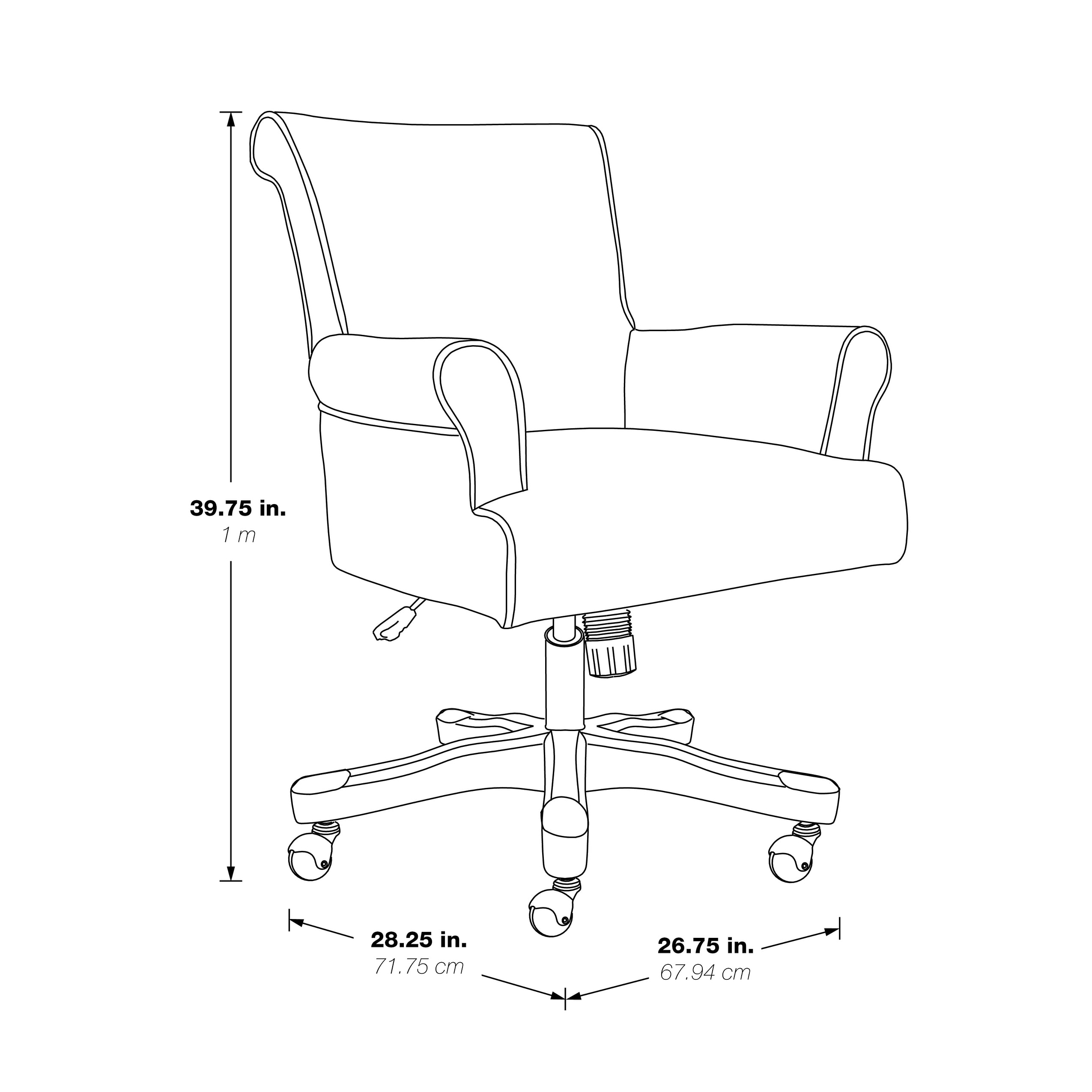 Megan Office Chair with Wood Base - Picture 8 of 10
