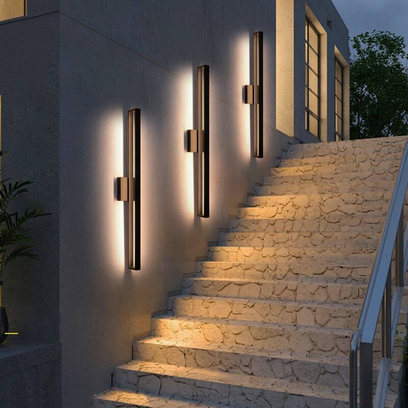 Large LED Outdoor Black Exterior Wall Lantern Sconce Light