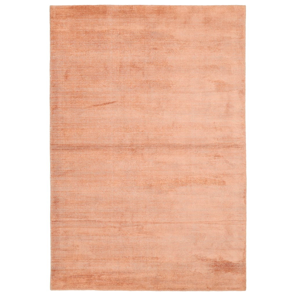 ECARPETGALLERY Hand Loomed Shimmer Copper Viscose, Wool Rug - 5'7 x 7'11