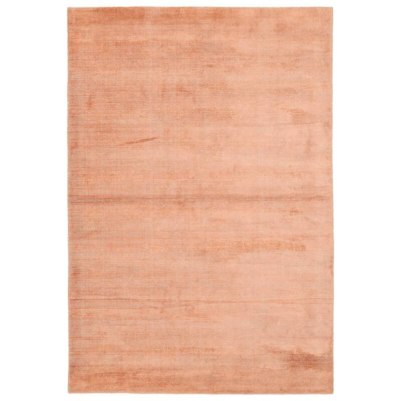 ECARPETGALLERY Hand Loomed Shimmer Copper Viscose, Wool Rug - 5'7 x 7'11