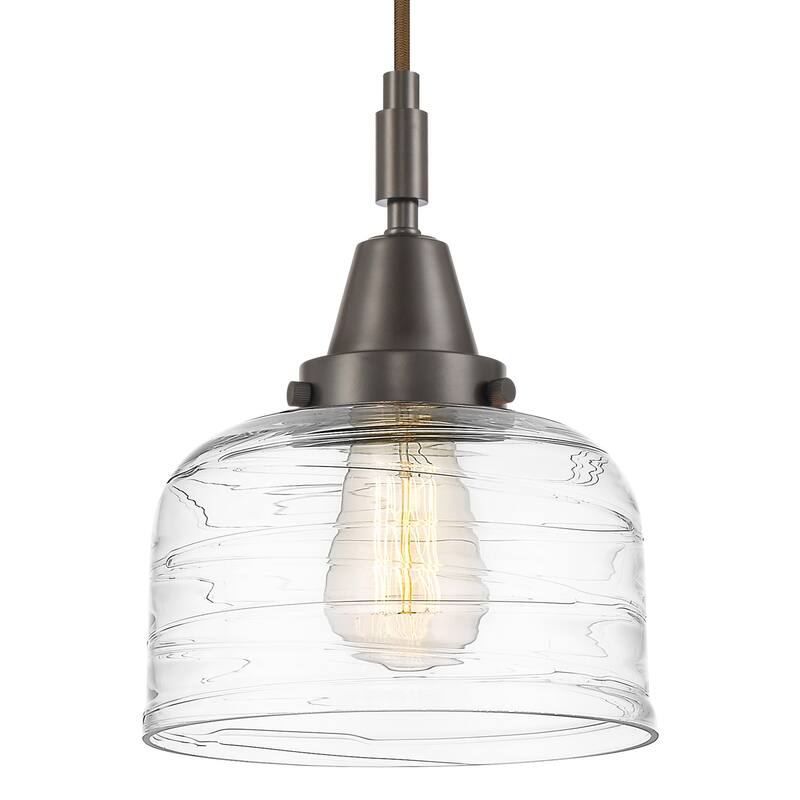 Innovations Lighting 447-1P-G713 Bell 8" Wide Mini Pendant with Clear - Oil Rubbed Bronze