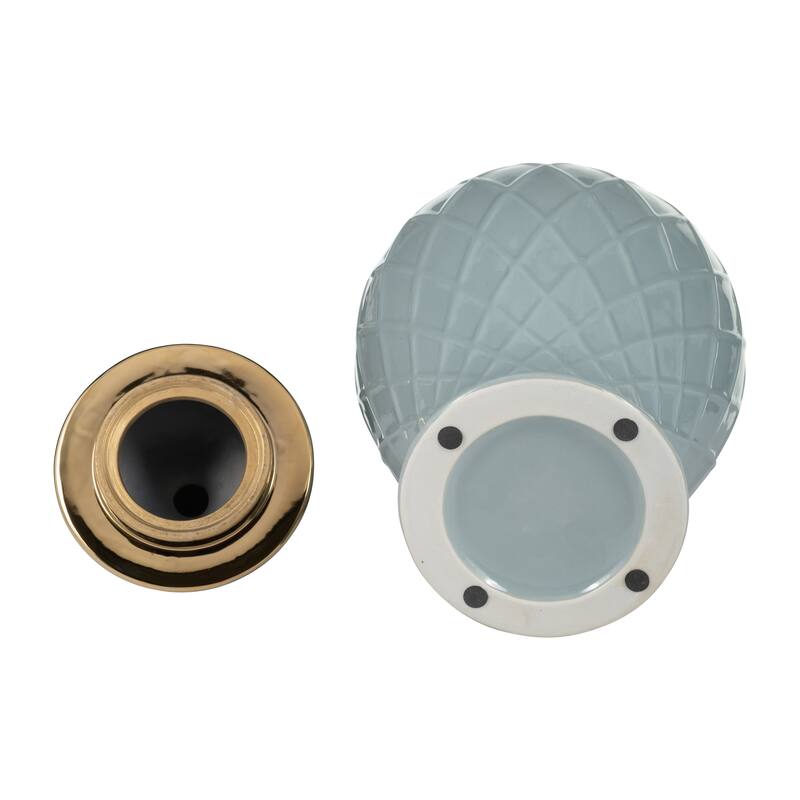 Sagebrook Home Gold Accented Glam Ginger Jar with Lid